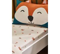 Catherine Lansfield 'Fox & Woodland Friends' Fitted Sheet in Cream | Size: Single Fitted Catherine Lansfield Cream Single Fitted
