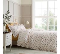 'Frill Ditsy Floral' Reversible Duvet Cover Set Catherine Lansfield Cream Single