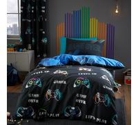 Catherine Lansfield Game Over Children's Duvet Cover Bedding Collection Black