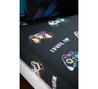 Catherine Lansfield 'Game Over' Fitted Sheet in Black | Size: Single Fitted Catherine Lansfield Black Single Fitted