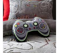 Catherine Lansfield Cushion 'Game Over' 3D-shaped Glow-in-the-Dark Fleece Black One Size