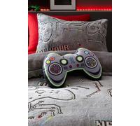 'Game Over' Glow in the Dark Fleece 3D Shaped Cushion Catherine Lansfield Black One Size