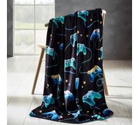 Catherine Lansfield Gamer Cosy Fleece 130X170Cm Blanket Throw Black