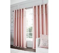 Catherine Lansfield Glitzy Eyelet Curtain Blush