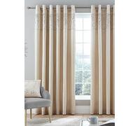 Catherine Lansfield Glitzy Eyelet Curtain Natural