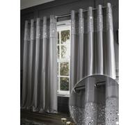 Catherine Lansfield Glitzy Sequin 66x90 Inch Lined Eyelet Curtains Two Panels Grey