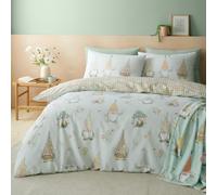 Catherine Lansfield Spring Gonks Reversible King Duvet Cover Set with Pillowcases Mint Green