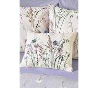 Catherine Lansfield 'Grasmere Floral' Embroidered Cushion in Lilac | Size: 30 cm x 40 cm Catherine Lansfield Lilac 30 cm x 40 cm