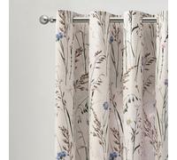 Catherine Lansfield Grasmere Floral Fully Reversible 66X90 Inch Eyelet Curtains Two Panels Blue