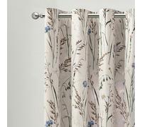 Catherine Lansfield Grasmere Floral Fully Reversible Eyelet Curtains - 66x90 Inch - Lilac