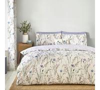 Catherine Lansfield Grasmere Floral Reversible King Duvet Cover Set with Pillowcases Lilac