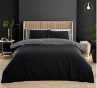 Catherine Lansfield Greek Key Pattern Duvet Cover King Quilt Bedding Set Black