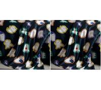 Catherine Lansfield Halloween Ghosts Cosy Fleece 130x170cm Blanket Throw Black (Pack of 2)