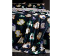 Catherine Lansfield Halloween Ghosts Cosy Fleece 130x170cm Blanket Throw Black
