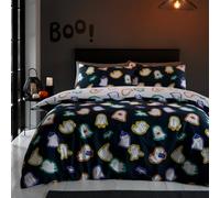 Catherine Lansfield Halloween Ghosts Reversible Duvet Cover Set With Pillowcases Black
