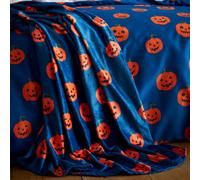 Catherine Lansfield 'Halloween Pumpkins' Cosy Fleece Blanket Throw in Navy | Size: 130 cm x 170 cm Catherine Lansfield Navy 130 cm x 170 cm