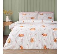 Catherine Lansfield Happy Capybara Reversible King Duvet Cover Set with Pillowcases Natural