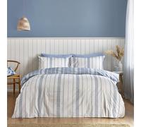 Catherine Lansfield Harbour Stripe Reversible Single Duvet Cover Set with Pillo