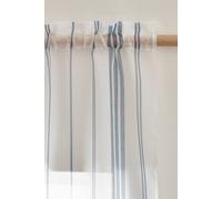 Catherine Lansfield Harbour Stripe 140 x 137 cm Slot Top Voile Curtain Panel White