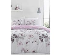 Catherine Lansfield Heather Scatter Butterfly Duvet Set Grey