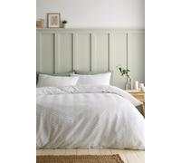 Catherine Lansfield 'heatset Wave' Duvet Cover Set In White White Double