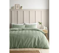 Catherine Lansfield Heatset Wave Duvet Set Green