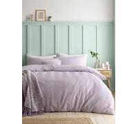 Catherine Lansfield Heatset Wave Duvet Set Lilac