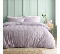 Catherine Lansfield Heatset Wave King Duvet Cover Set with Pillowcases Lilac