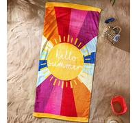 Catherine Lansfield Hello Summer Print Beach Towel - Yellow