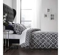 Catherine Lansfield Hometextiles, bedlinen, Duvet Set, cotton, White/Black, 155x220+80x80