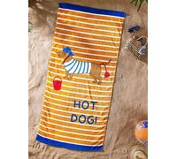 Catherine Lansfield Hot Dog 100% Cotton Beach Towel Orange