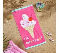 Catherine Lansfield Ice Cream Beach Towel - Pink