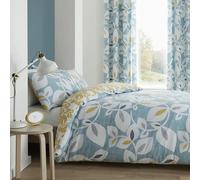 Catherine Lansfield Inga Leaf Double Duvet Set Teal
