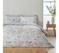 Catherine Lansfield Inga Leaf Reversible Duvet Cover Set Natural - Double - Natural
