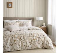 Catherine Lansfield Isadora Floral Reversible King Duvet Cover Set with Pillowcases Natural