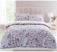 Catherine Lansfield Isadora Floral Reversible Double Duvet Cover Set with Pillowcases Lilac