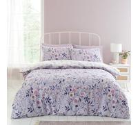 Catherine Lansfield Isadora Floral Reversible King Duvet Cover Set with Pillowcases Lilac