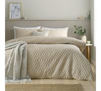 Catherine Lansfield Jacob Geo Pinsonic Duvet Cover Bedding Set Natural