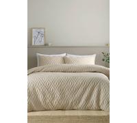 'Jacob Geo' Soft Touch Duvet Cover Set Catherine Lansfield Natural Double