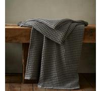Catherine Lansfield Jaipur Chunky Waffle Cotton Blanket Throw Grey - 150 x 200 cm - Grey