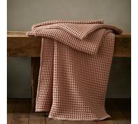 Catherine Lansfield Jaipur Chunky Waffle Cotton Blanket Throw Pink - 150 x 200 cm - Pink