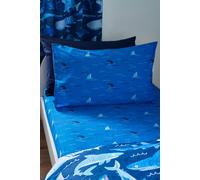 Catherine Lansfield 'Jawsome Shark' Fitted Sheet in Blue | Size: Junior Catherine Lansfield Blue Junior