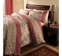 Catherine Lansfield Kashmir Paisley Floral Reversible Double Duvet Cover Set with Pillowcases Natural