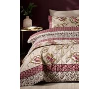 Catherine Lansfield Kashmir Paisley Floral Reversible Bedspread 220x200 cm Beige