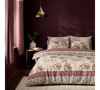 Catherine Lansfield Kashmir Paisley Floral Reversible Double Duvet Cover Set with Pillowcases Natural
