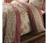 Catherine Lansfield Kashmir Paisley Floral Reversible Quilted 200x200cm Bedspread Natural