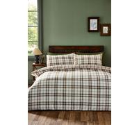 Catherine Lansfield Kelso Check Reversible Single Duvet Cover Set with Pillowcase Burnt Orange