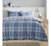 Catherine Lansfield Kelso Check Reversible Single Duvet Cover Set with Pillowca