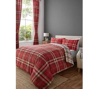 CATHERINE LANSFIELD KELSO TARTAN DOUBLE DUVET COVER SET - RED