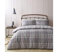 Catherine Lansfield Kelso Easy Care Double Duvet Set Pink and Grey